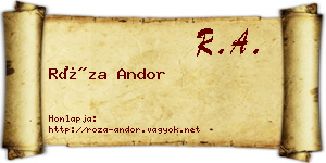 Róza Andor névjegykártya