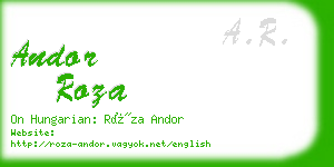 andor roza business card